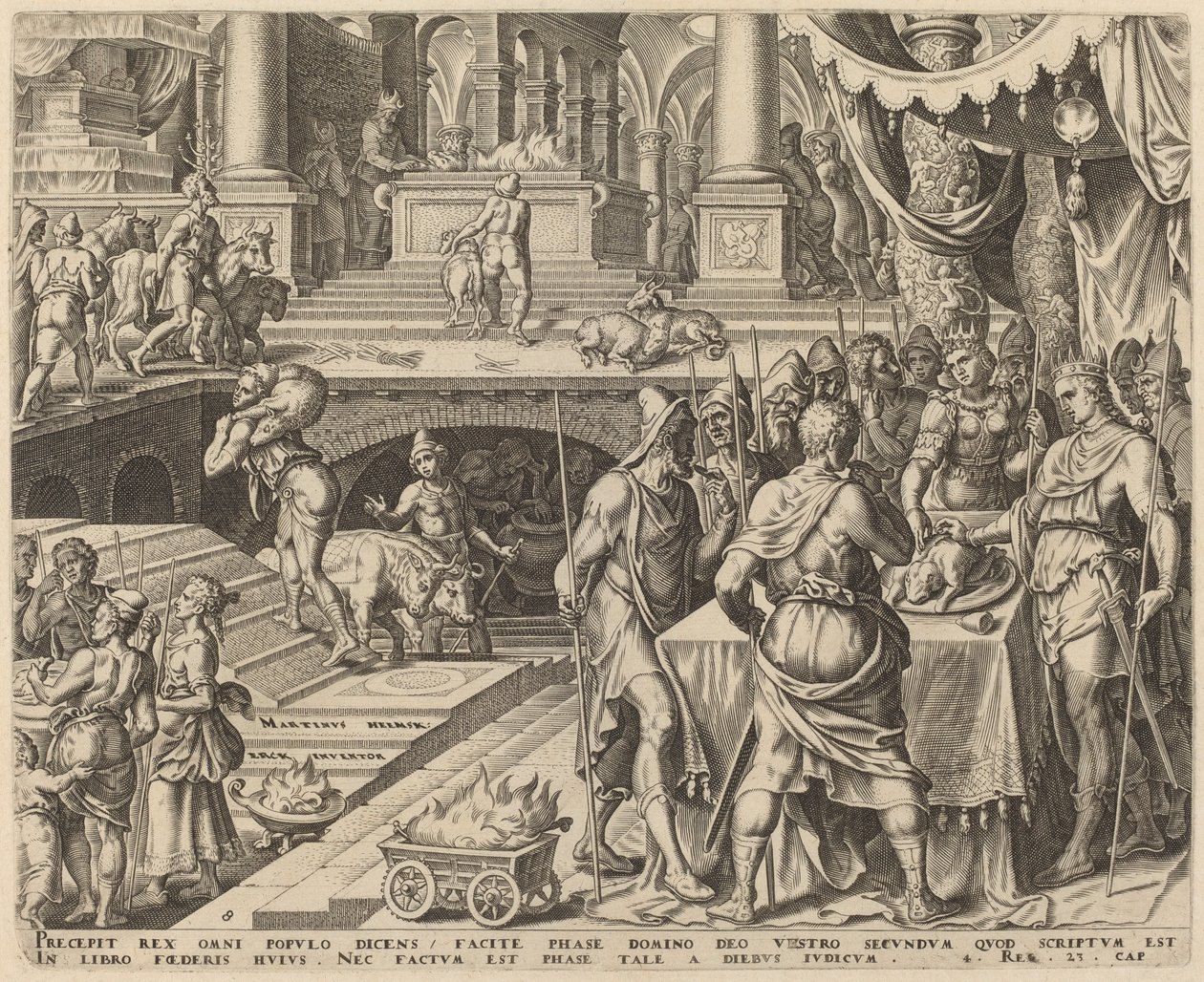 Josiah feirer påske av Philip Galle, after Maerten van Heemskerck