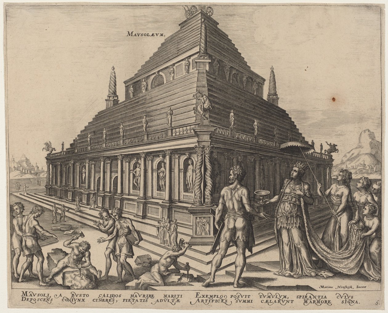 Mausolaeum (graven til Mausolus ved Halicarnassus) av Philip Galle, after Maerten van Heemskerck