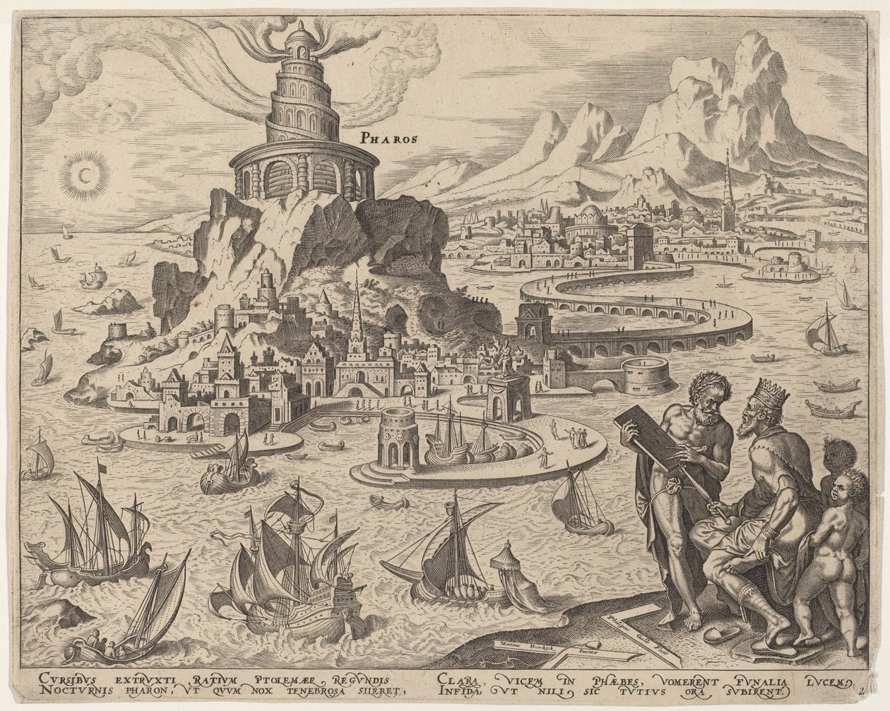 Pharos (fyret i Alexandria) av Philip Galle, after Maerten van Heemskerck