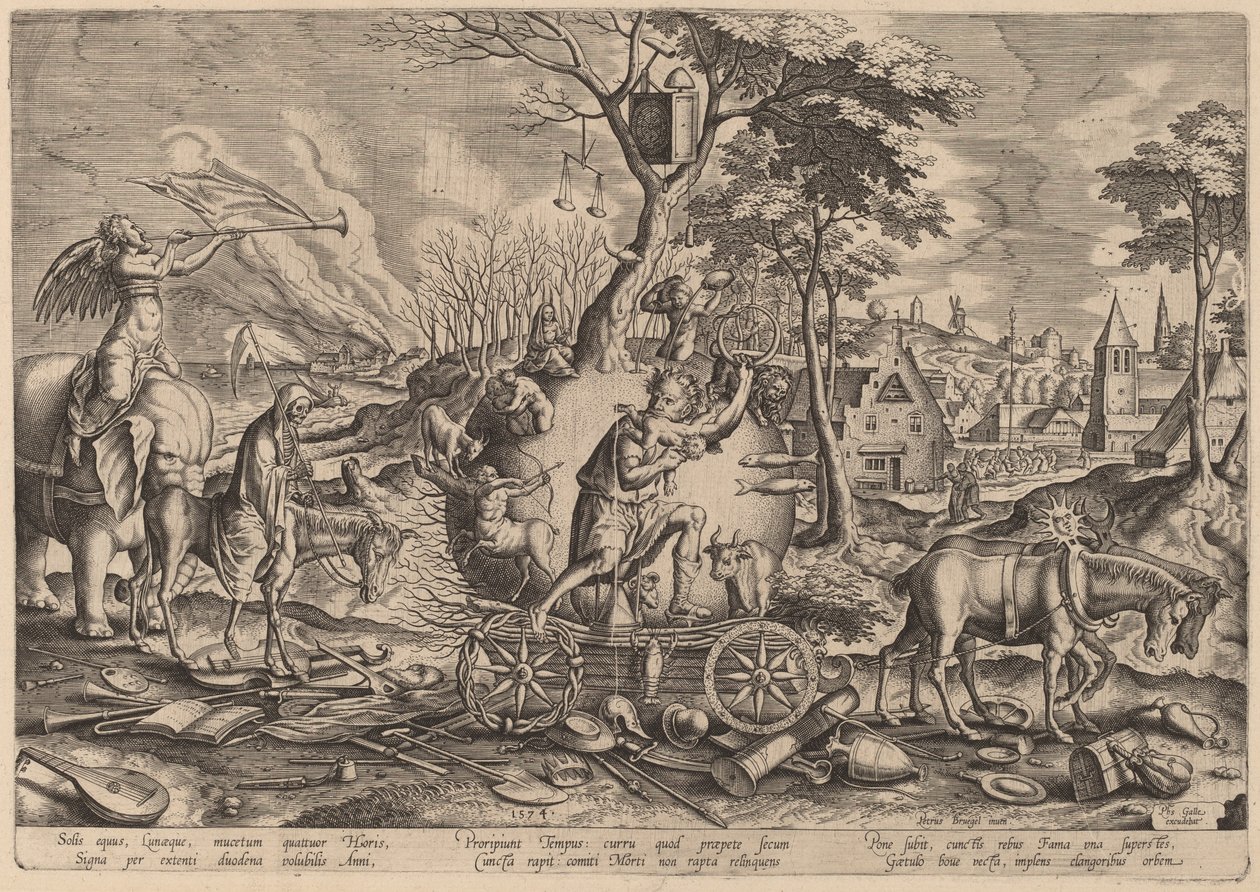 Tidens triumf av Philip Galle after Pieter Bruegel the Elder