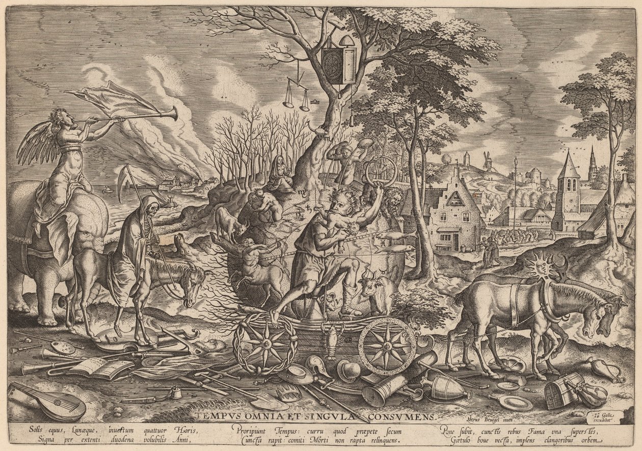 Tidens triumf av Philip Galle after Pieter Bruegel the Elder