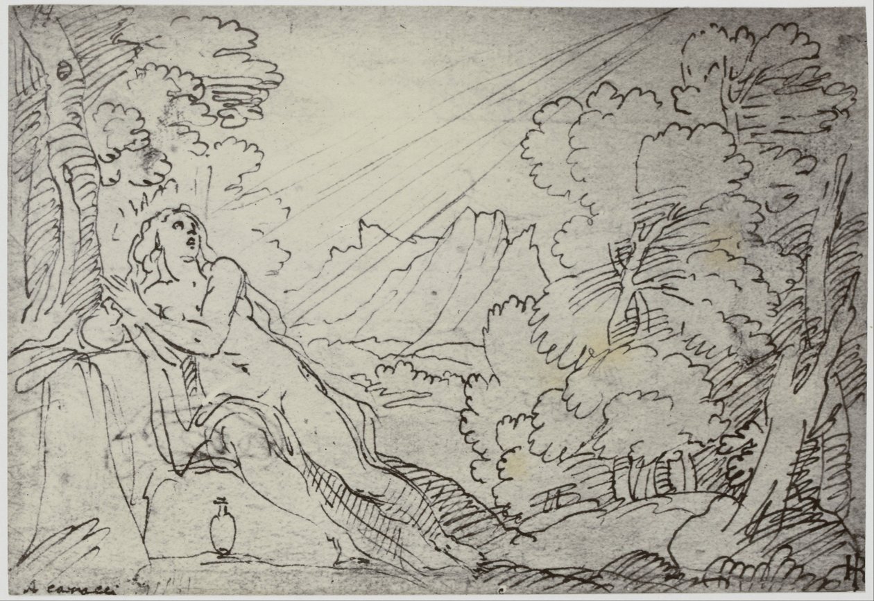 Correggio, en engel som bærer en sjel til paradis av Philip Henry Delamotte