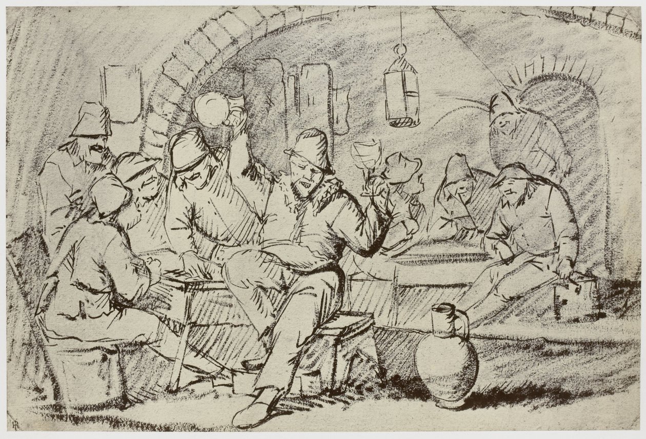 Hemskirk [Van Heemskerck?], Boors Carousing av Philip Henry Delamotte