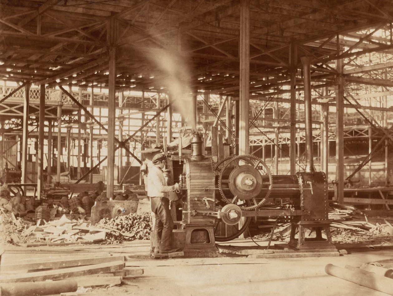 Steam Engine nær Grand Transept, Crystal Palace, 1851. av Philip Henry Delamotte