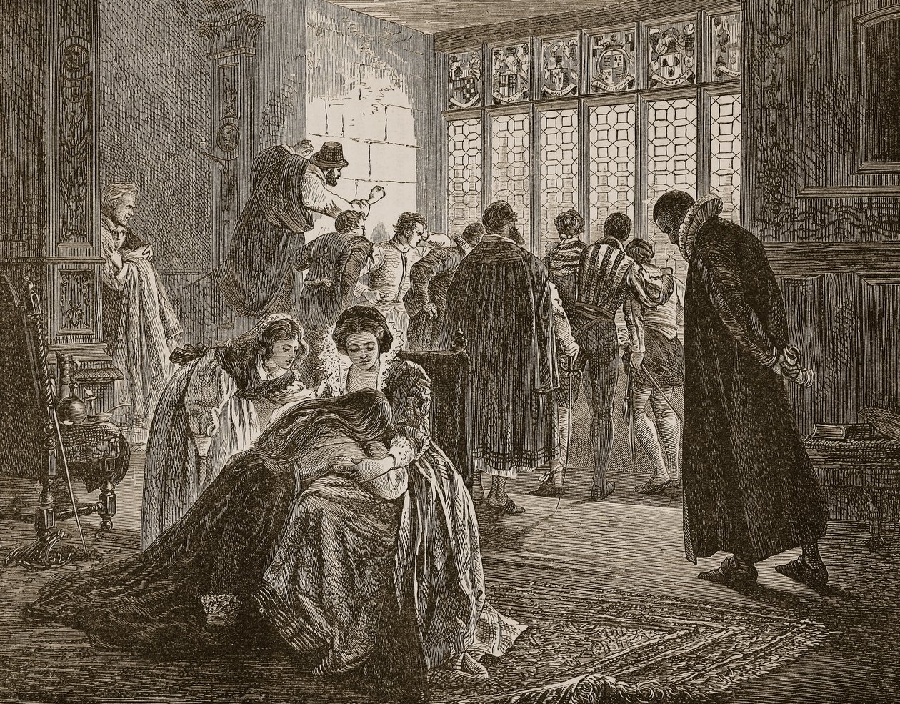 Den engelske ambassaden under massakren av St. Bartholomew, illustrasjon fra 