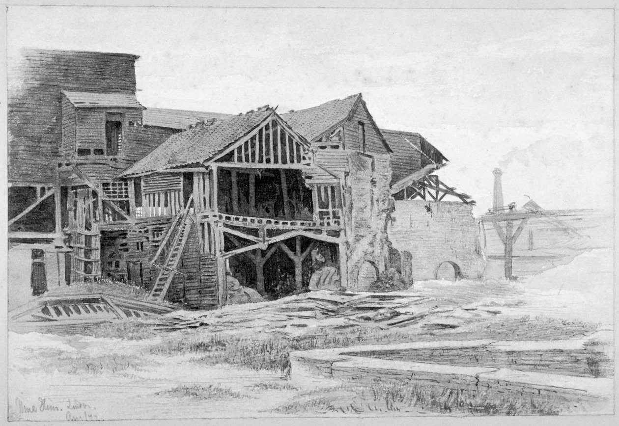 Utsikt over de gamle kalkverkene, Nine Elms, Battersea, London, 1875. av Philip Howard