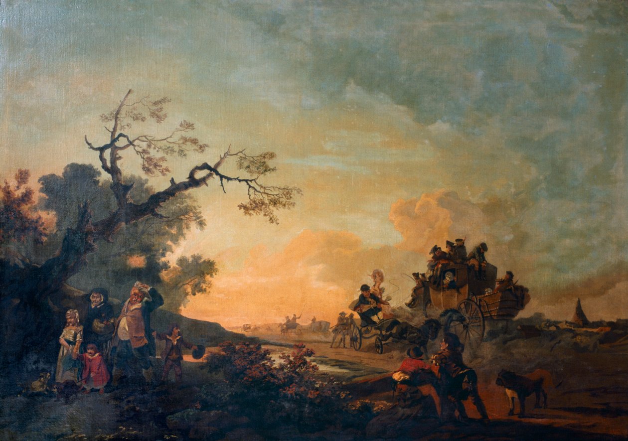 The High Road (olje på lerret) av Philip James de (1740 1812) Loutherbourg
