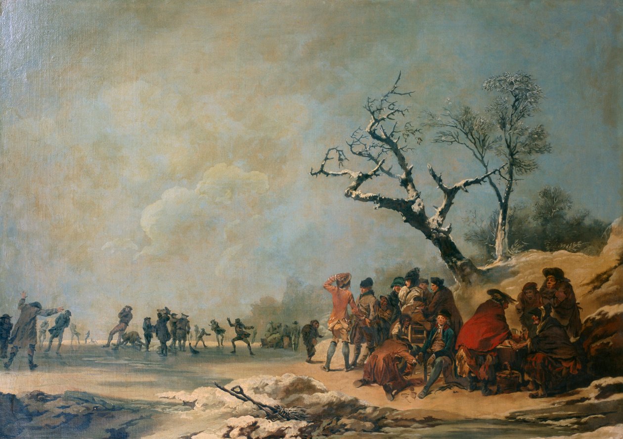 The Skaters (olje på lerret) av Philip James de (1740 1812) Loutherbourg