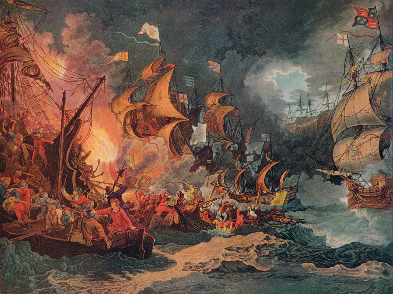Nederlag av den spanske armadaen, c1797 av Philip James de Loutherbourg
