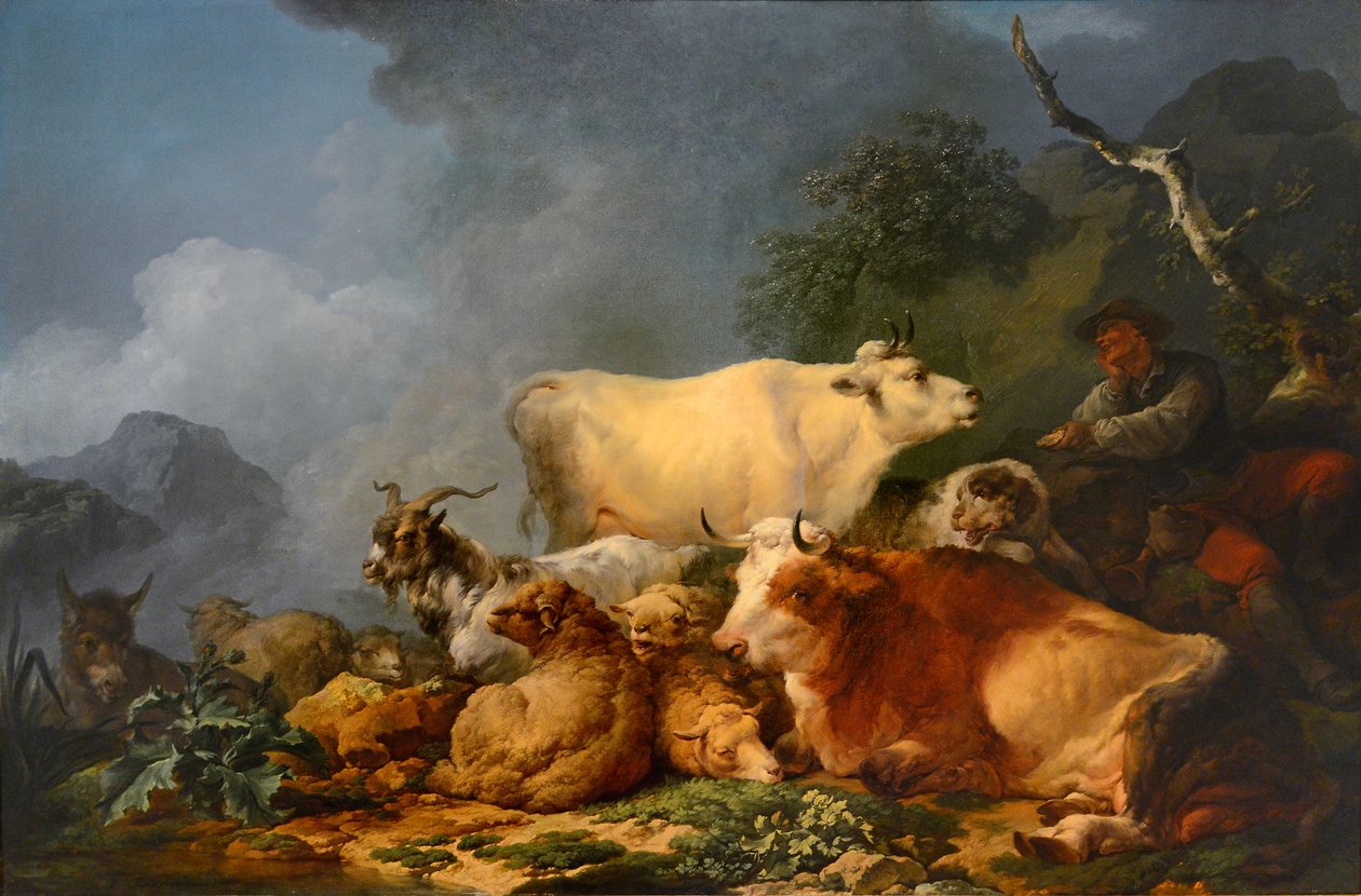 Landskap med dyr av Philip James de Loutherbourg