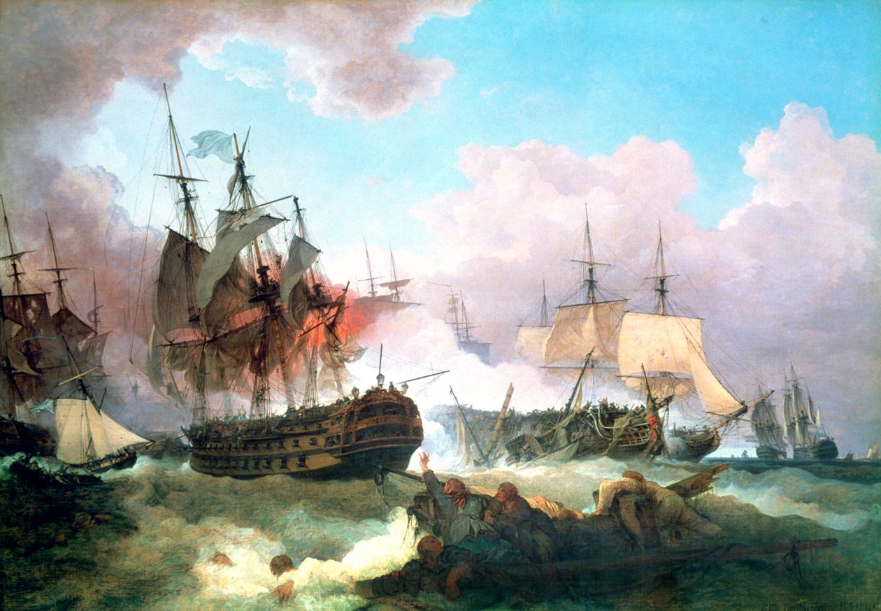 Slaget ved Camperdown, 1799 av Philip James de Loutherbourg