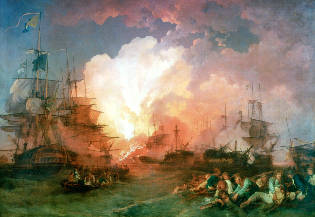Slaget ved Nilen, 1800 av Philip James de Loutherbourg