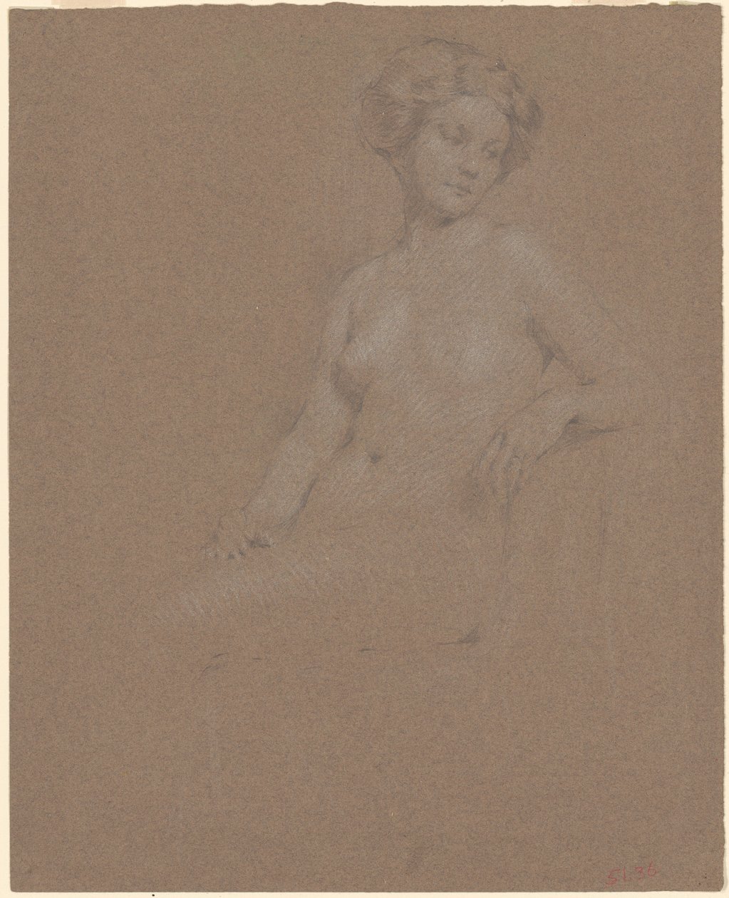 Sittende naken kvinne av Philip Leslie Hale