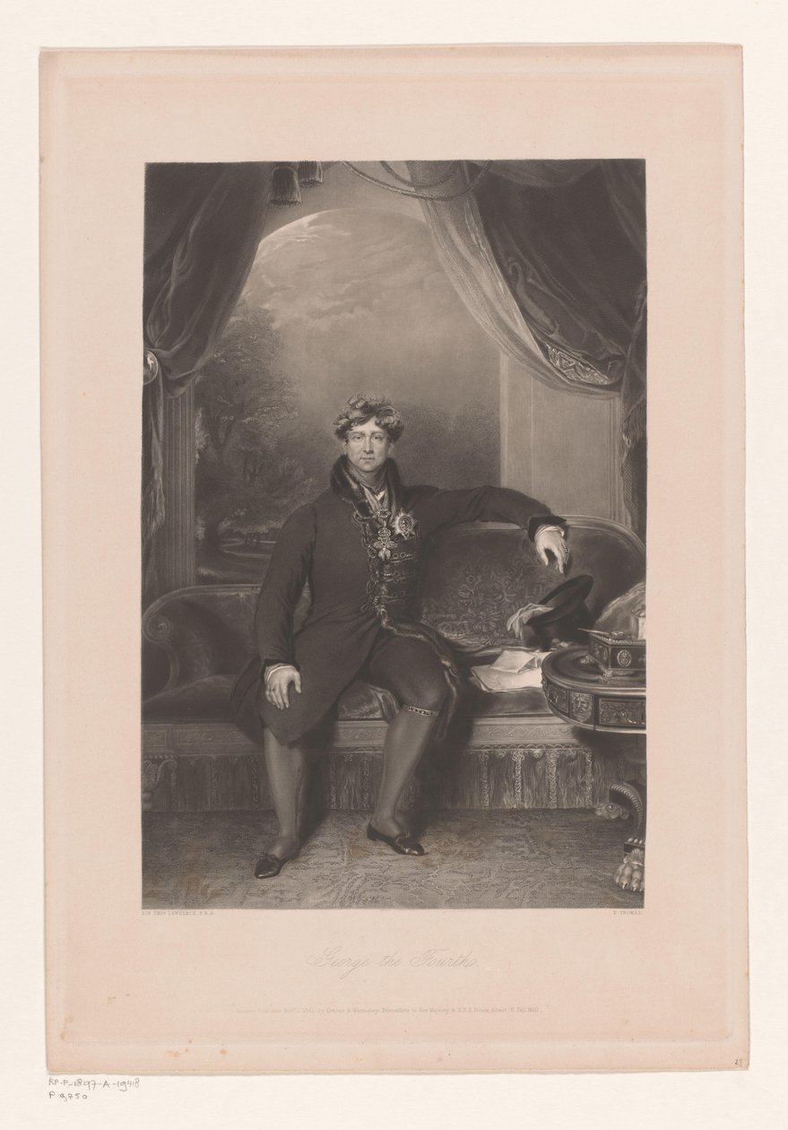 Portrett av George IV, konge av England Portrett av George IV av Storbritannia George den fjerde (tittel på objekt) av Philip Thomas