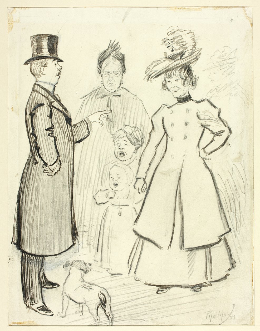 Humoristisk scene av London-livet i East End av Philip William May
