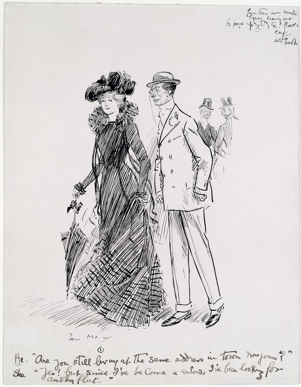 Mrs Jones (penn og blekk på papir) av Philip William May