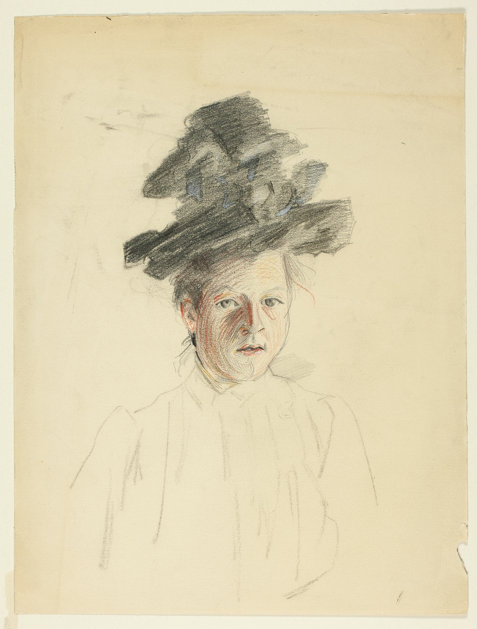 Portrett av en kvinne med svart hatt av Philip William May