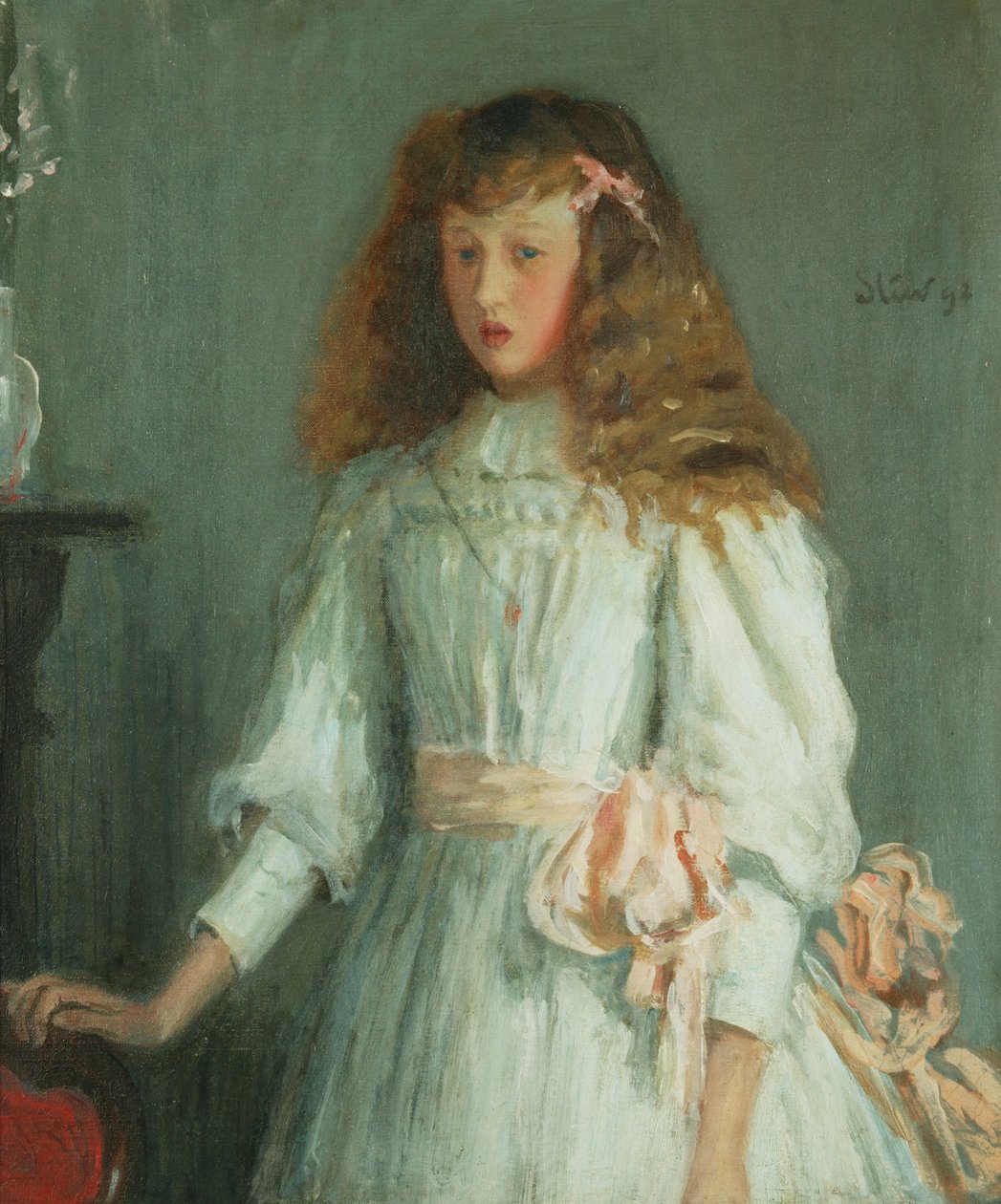 En ung jente i en hvit kjole av Philip Wilson Steer