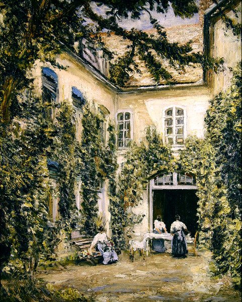 Figurer i en gårdsplass, Montreuil-sur-Mer av Philip Wilson Steer