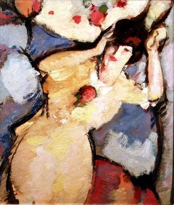 Jente lenende på en sofa av Philip Wilson Steer