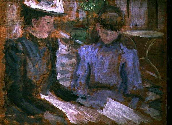 Mor og datter, Boulogne, ca. 1894 (panel) av Philip Wilson Steer
