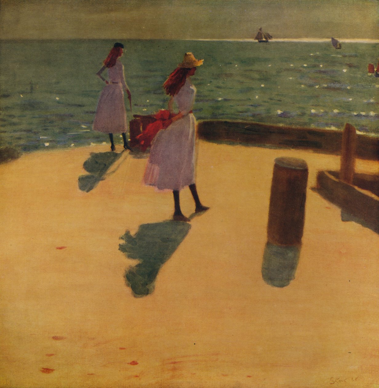 På Walberswick Pier, c1887, c1915 av Philip Wilson Steer