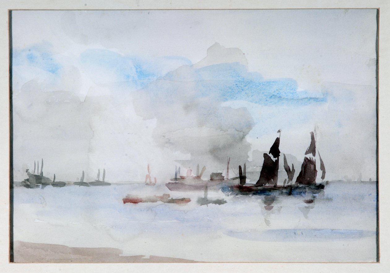 Thames Barges, Greenhithe av Philip Wilson Steer