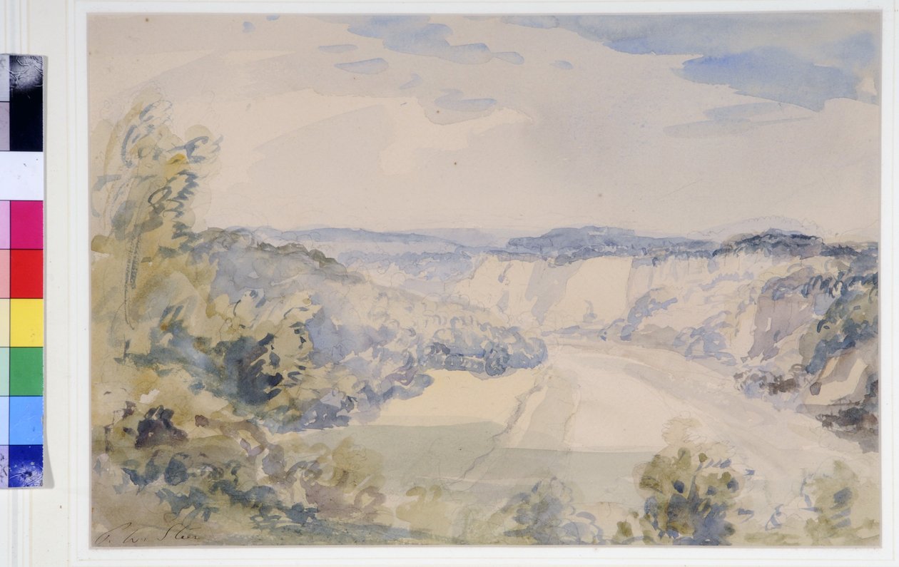 The Wye above Chepstow, ca. 1905 (akvarell på papir) av Philip Wilson Steer