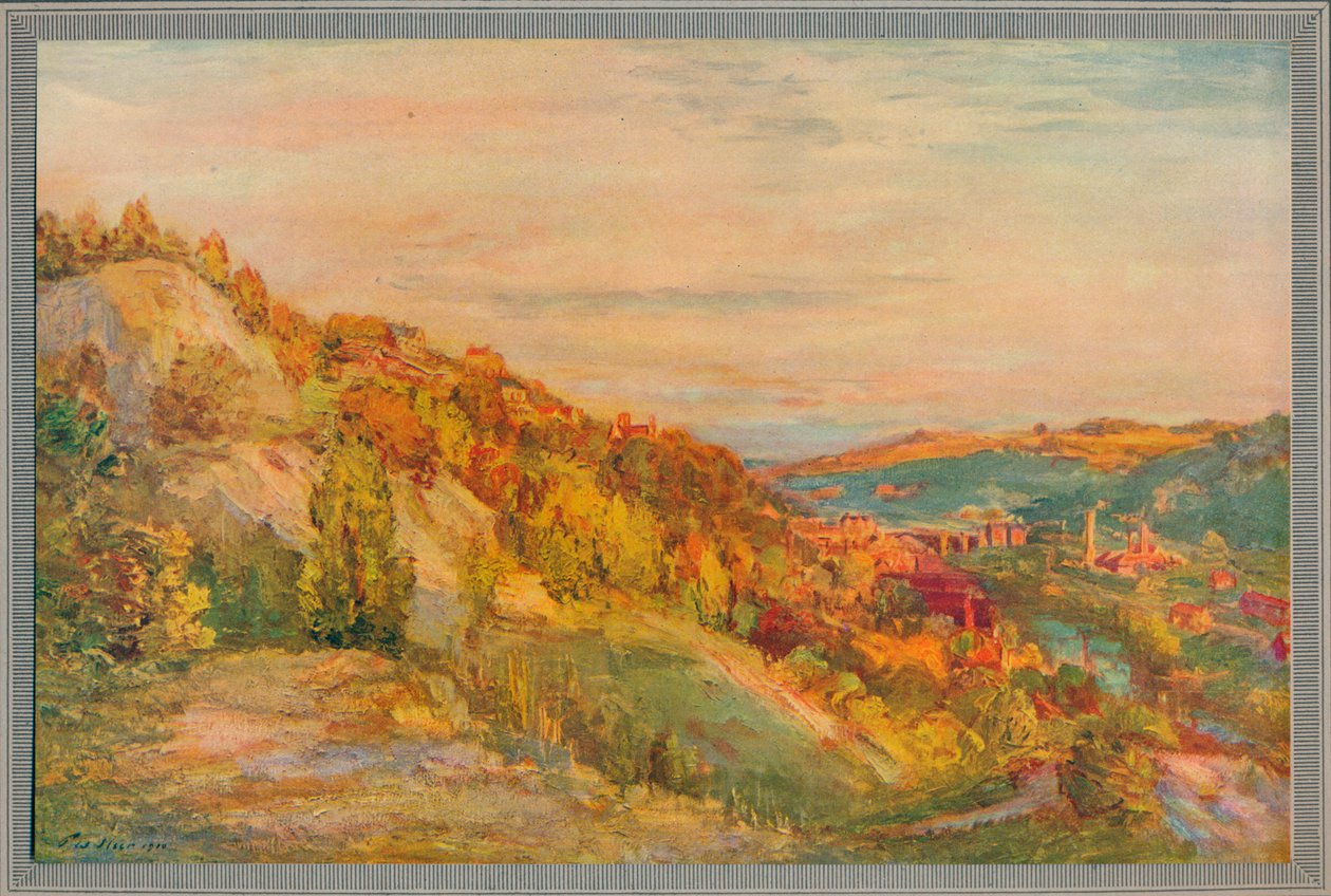 Den røde broen, Ironbridge, 1910, c1932 av Philip Wilson Steer