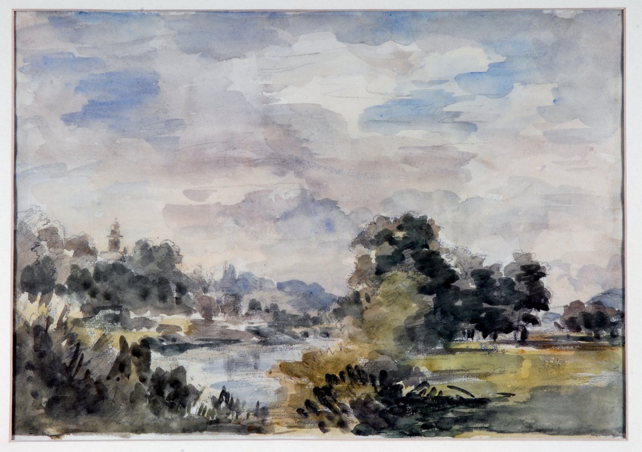 Utsikt nær Bridgnorth, ca. 1925 (akvarell på papir) av Philip Wilson Steer