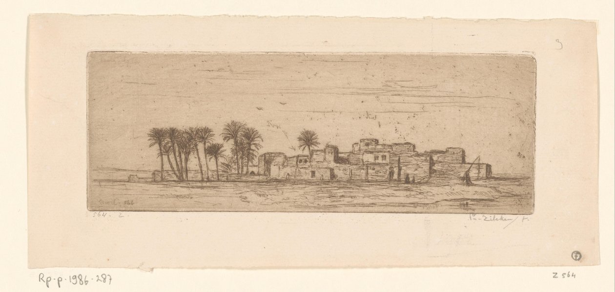 Visning av Com Al-Akhdar Vue de Côm Al-Akhdar (original tittel) av Philip Zilcken (signed by artist)