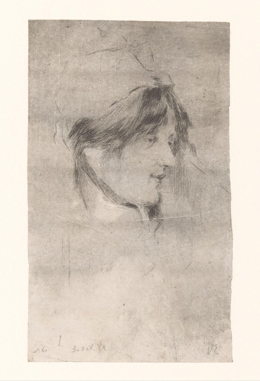Hodet til en kvinne La Bête a Bon Dieu (original tittel) av Philip Zilcken (signed by artist)