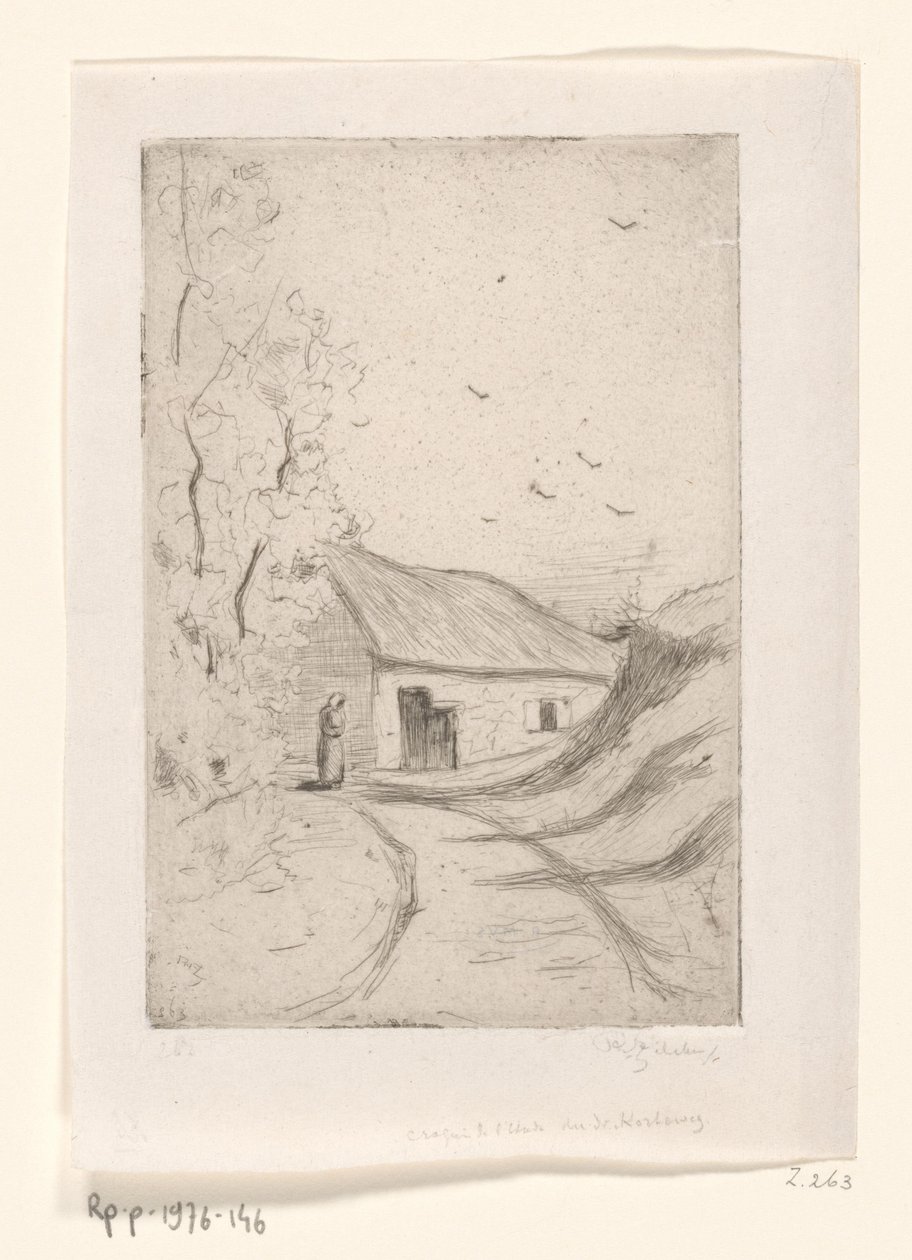 Hus på landevei Chaumiere a Vleurgat (Bruxelles) (original tittel) av Philip Zilcken (signed by artist)