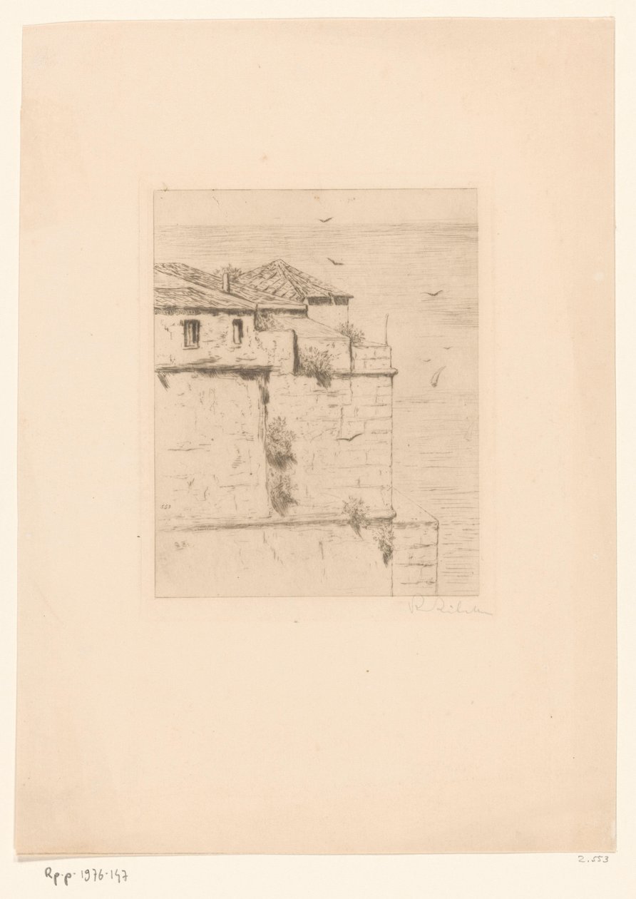 Oud Turks fort i Alger Det gamle tyrkiske fortet (Algier) (original tittel) av Philip Zilcken (signed by artist)