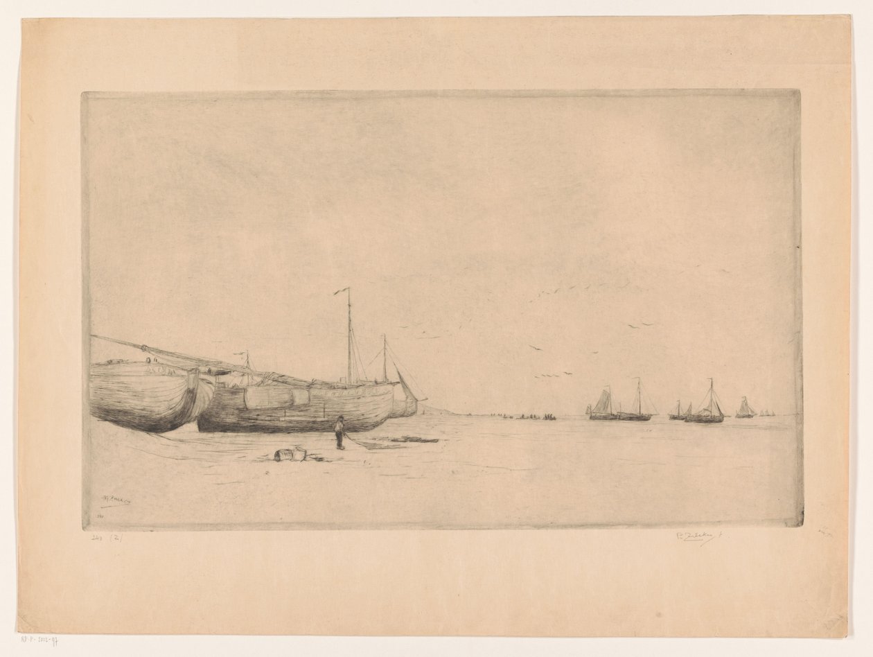 Scheveningen strand av Philip Zilcken (signed by artist)
