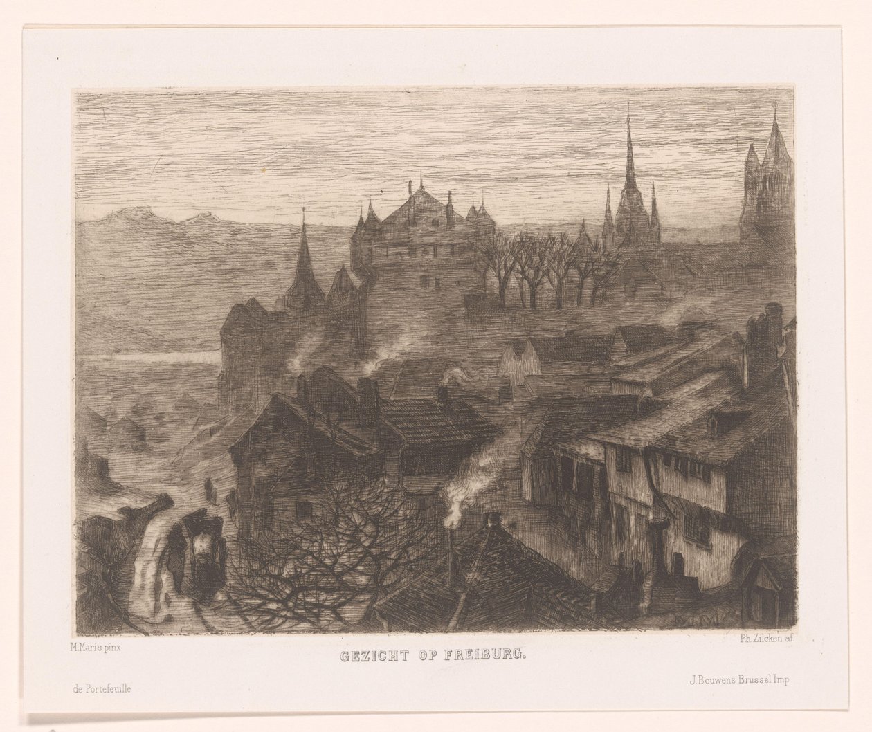 Utsikt over Freiburg (original tittel på objekt) av Philip Zilcken