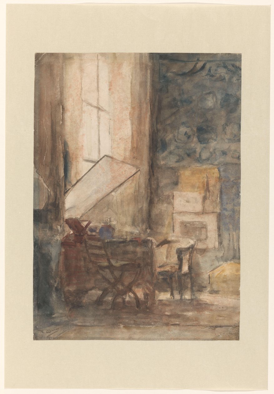 Hjørne i Philip Zilckens studio av Philip Zilcken