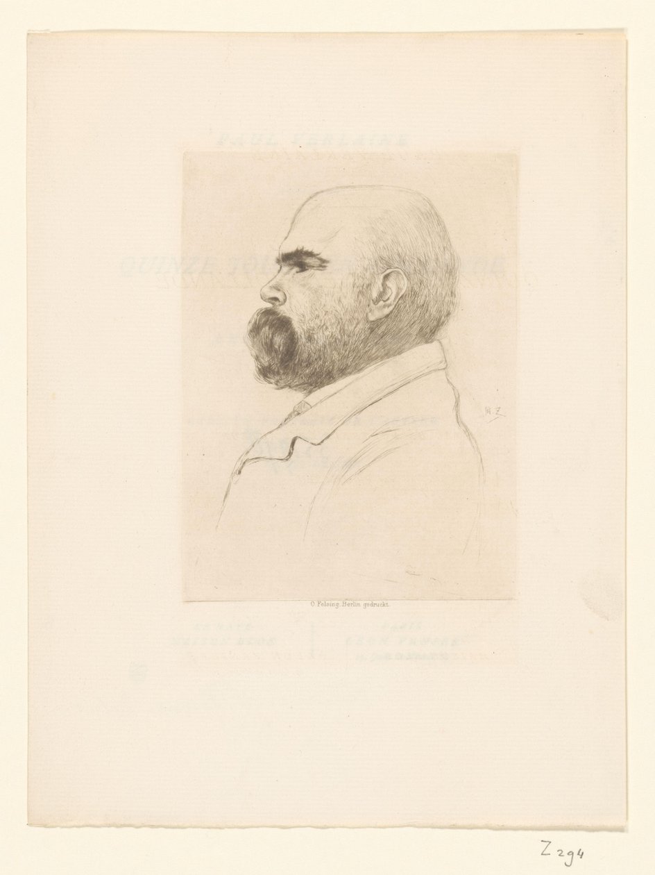 Portrett av Paul Verlaine av Philip Zilcken