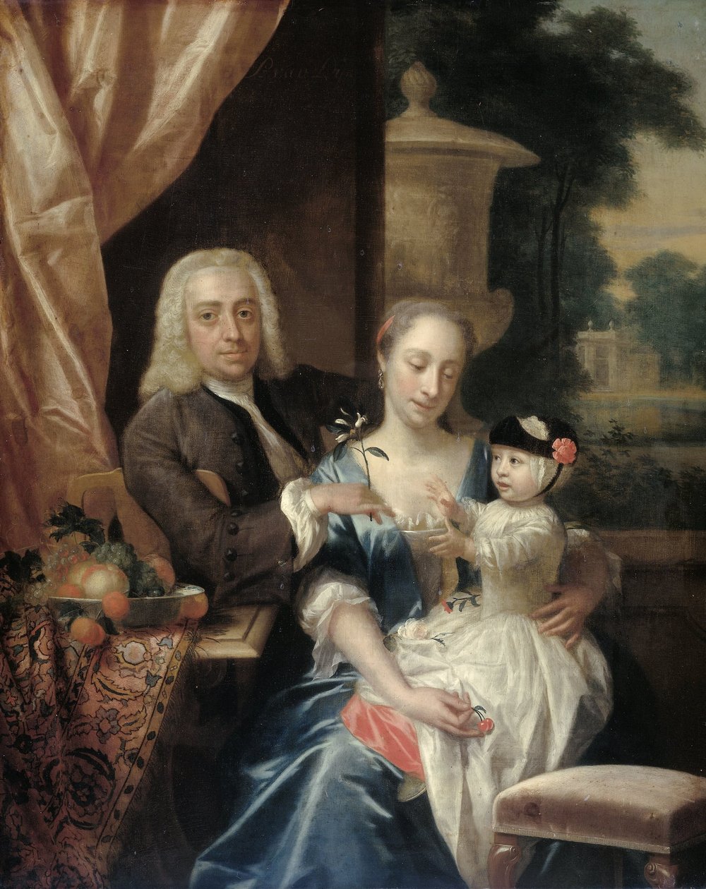 Isaac Parker (1702-1755), hans kone Justina Johanna Ramskrammer (1702-1798) og deres sønn Willem Alexander (1740-1747) av Philip van Dijk
