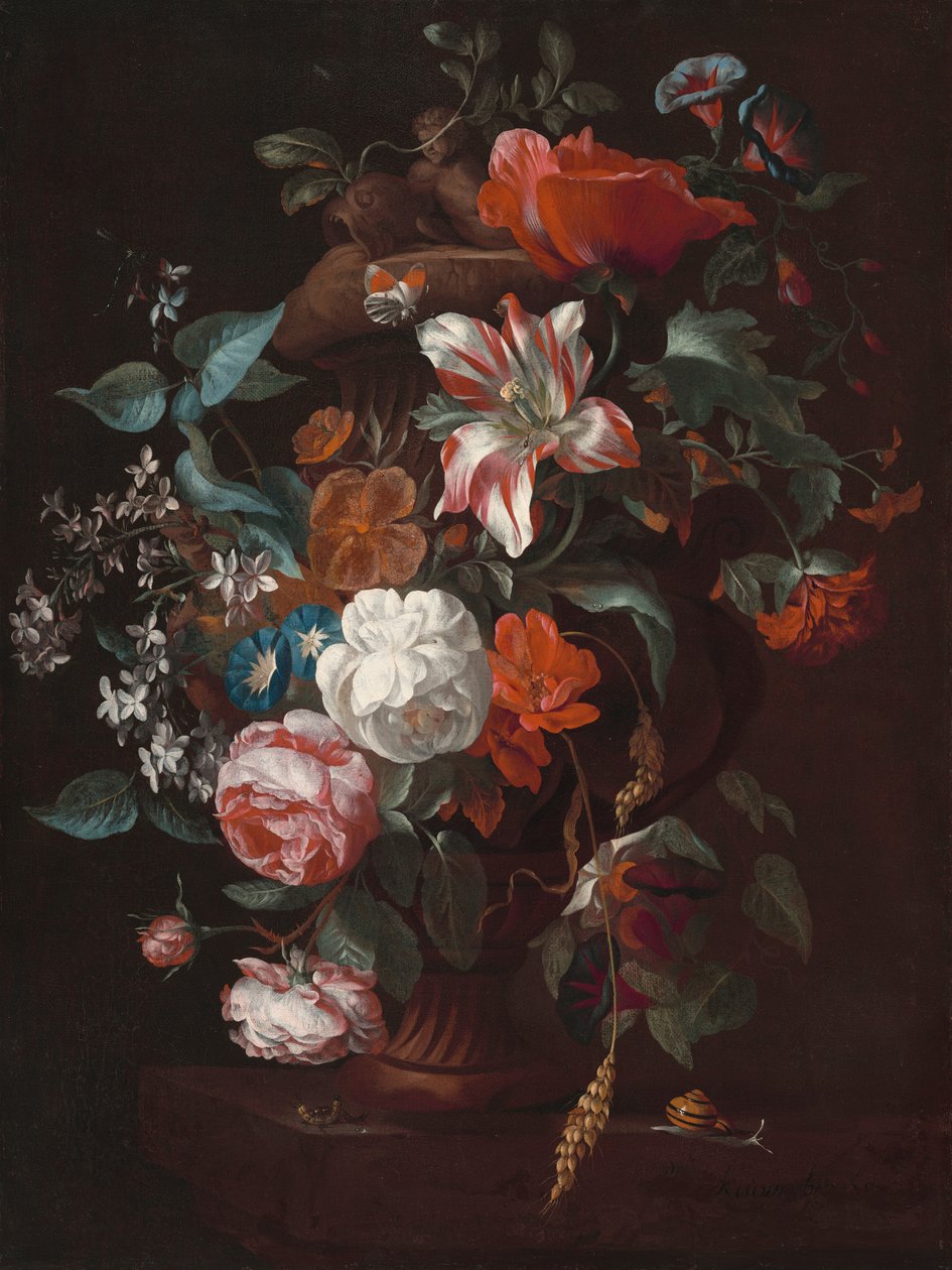 Blomster i en vase av Philip van Kouwenbergh