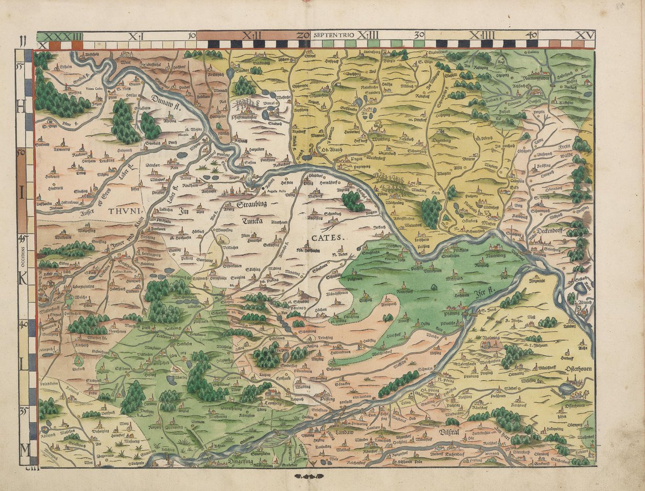 Bayerske country -tabletter fra 1568 (plate 11) av Philipp Apian