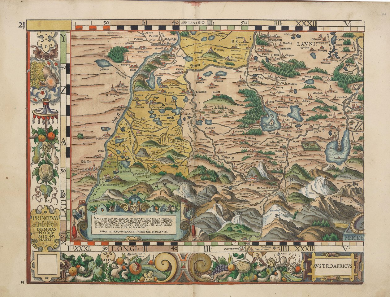 Bayerske country -tabletter fra 1568 (plate 21) av Philipp Apian