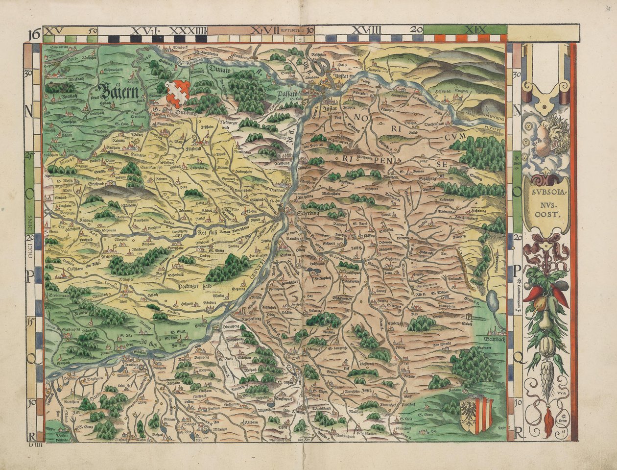 Philipp Apian - bayerske countrybord fra 1568 (panel 16) ca. 1 av Philipp Apian
