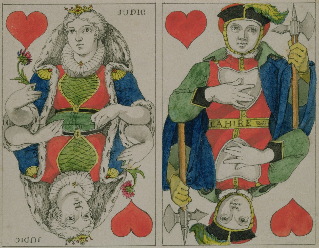 Design for spillkort, c.1810 (penn og blekk og wc på papir) av Philipp Otto Runge