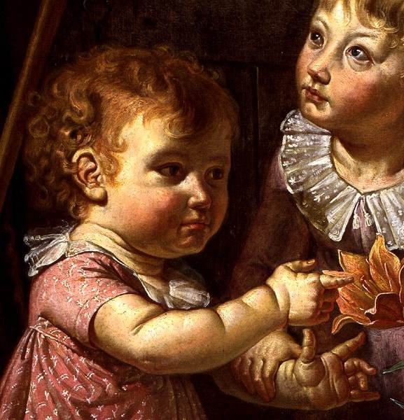 Detalj av "Kunstnerens foreldre", 1806 av Philipp Otto Runge