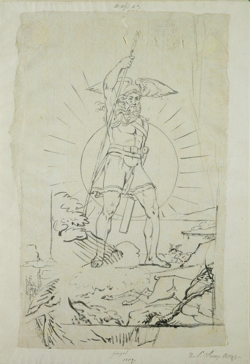 Fingal, 1804-5 (penn, blekk og blyant på papir) av Philipp Otto Runge