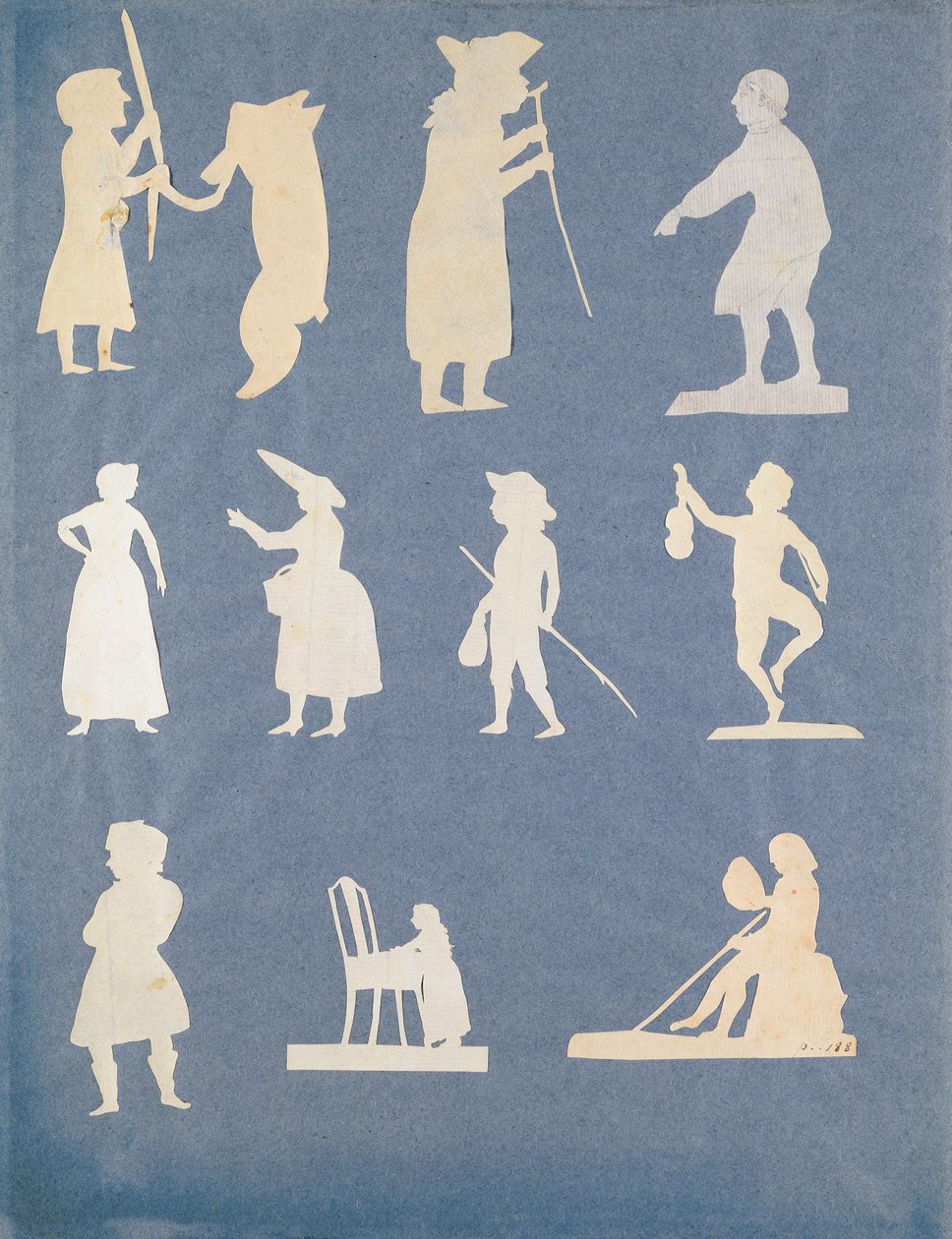 Sjanger Scene (collage på papir) av Philipp Otto Runge