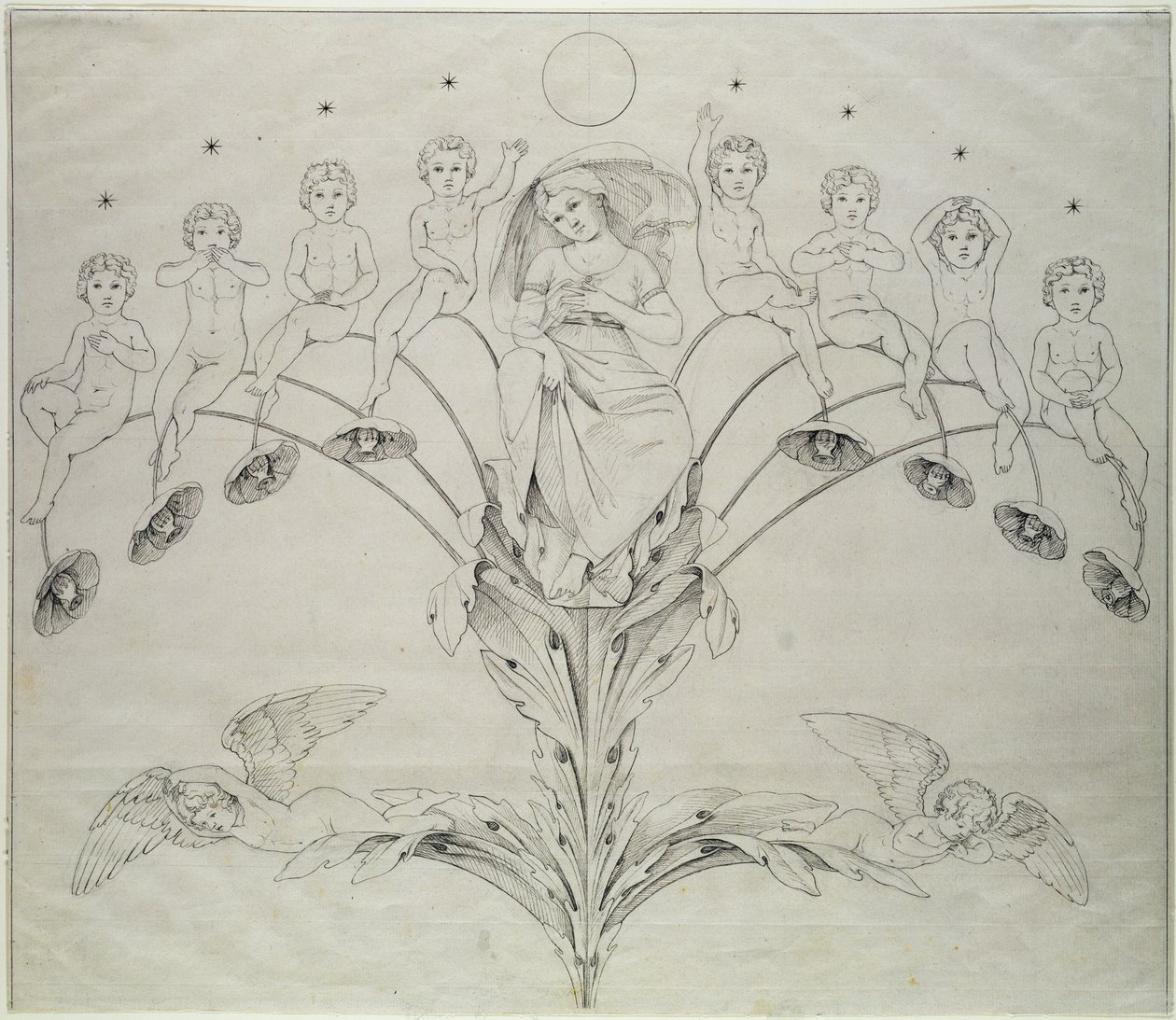 Natt, 1803 (blekk på papir) av Philipp Otto Runge