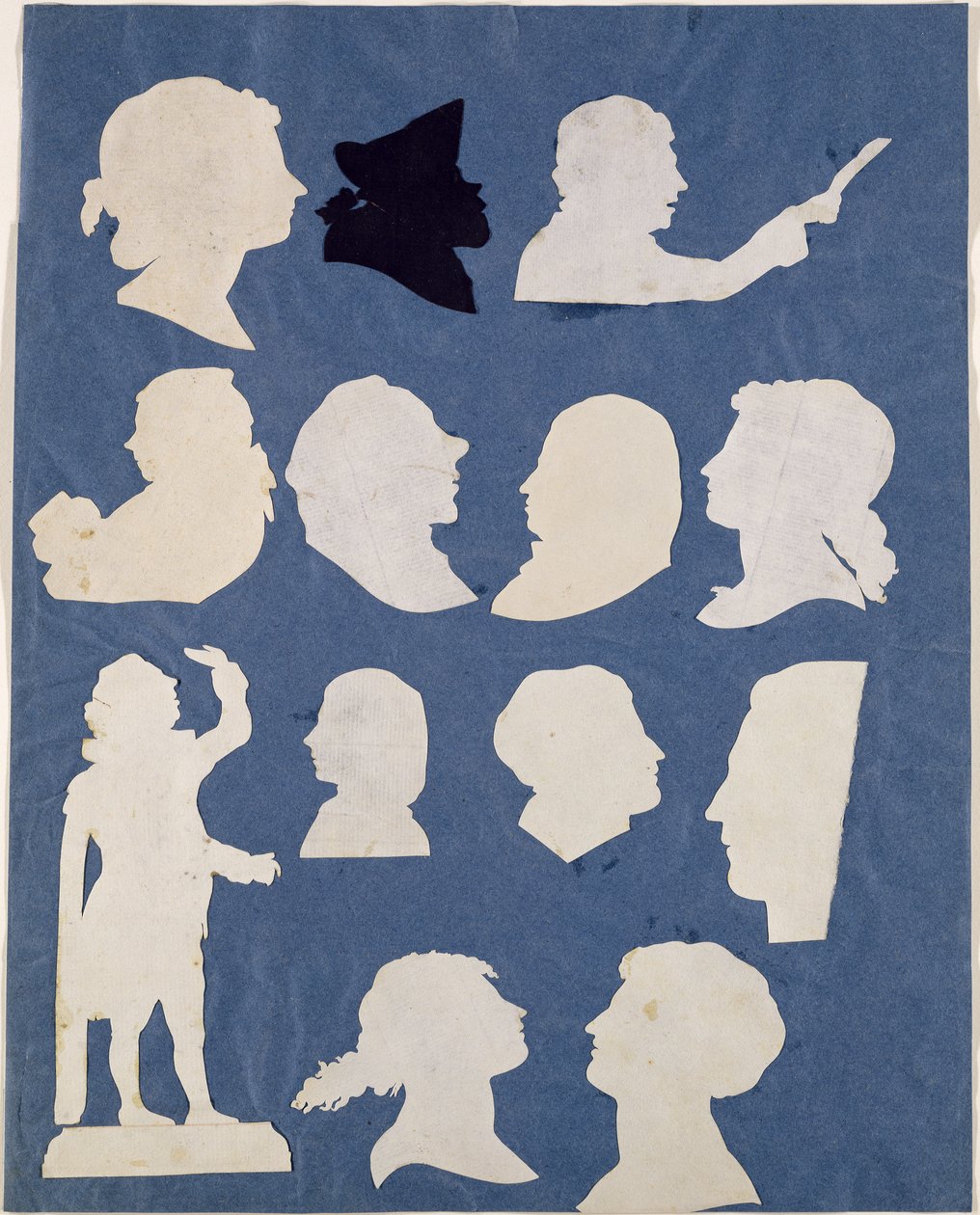 Studie av profiler og en orator (collage på papir) av Philipp Otto Runge