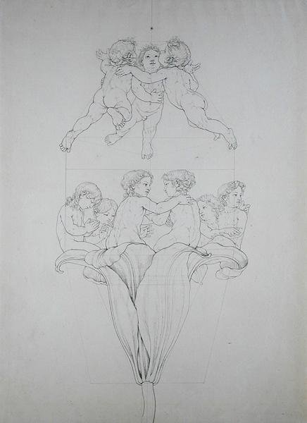 The Light Lily, en studie for The Morning, 1809 (blekk på papir) av Philipp Otto Runge